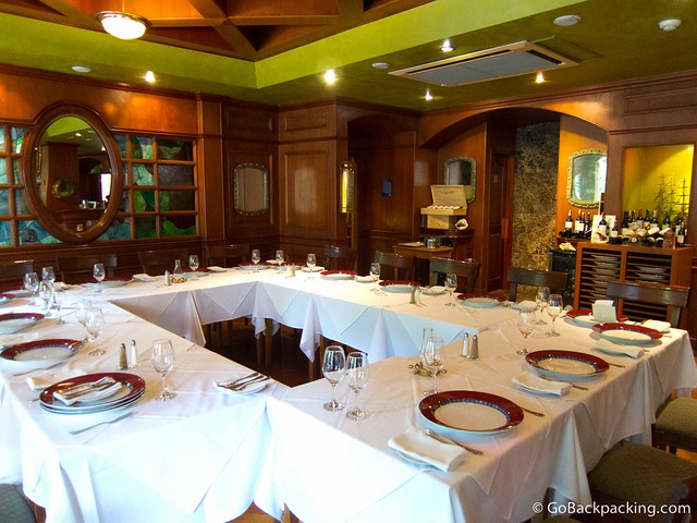 Dining room at La Frigata The formal dining room at La Frigata