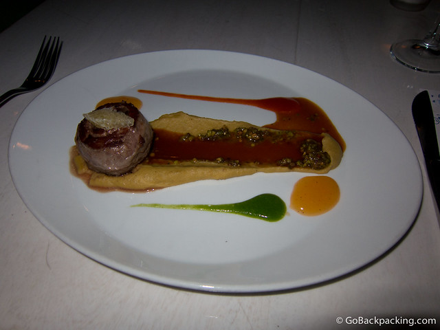 4th Course: steak with potato puree and pistachios 4th Course: steak with potato puree and pistachios