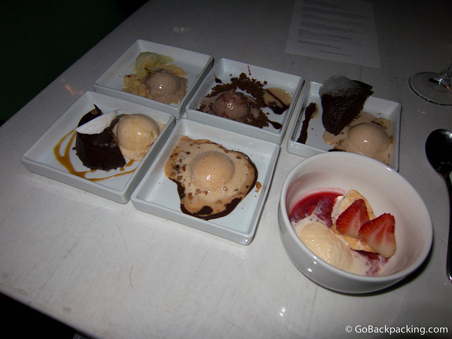 5th Course: a sampling of six desserts 5th Course: a sampling of six desserts
