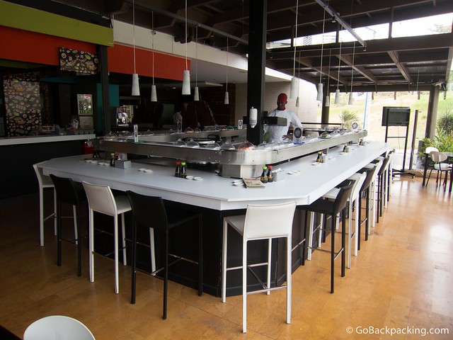 Sushi Train The sushi bar at Sushi Train in the Calle Diez Hotel