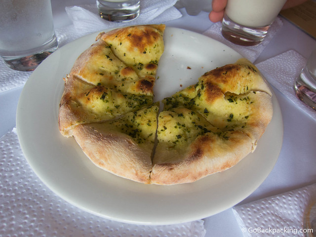 Complimentary flat bread Complimentary flat bread