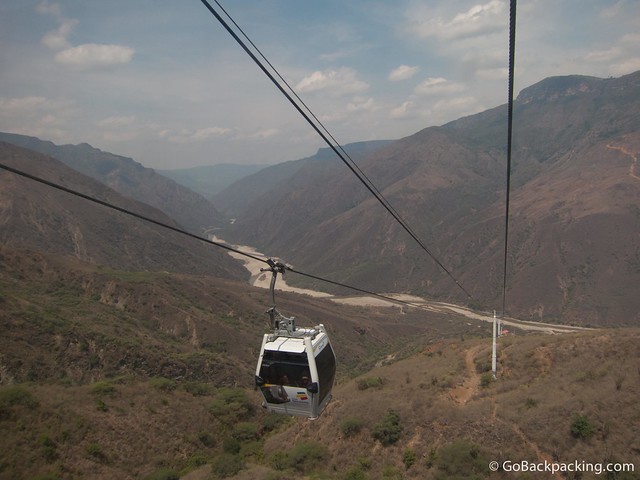 Teleferico Taking the 6.3 km teleferico across the Chicamocha valley to