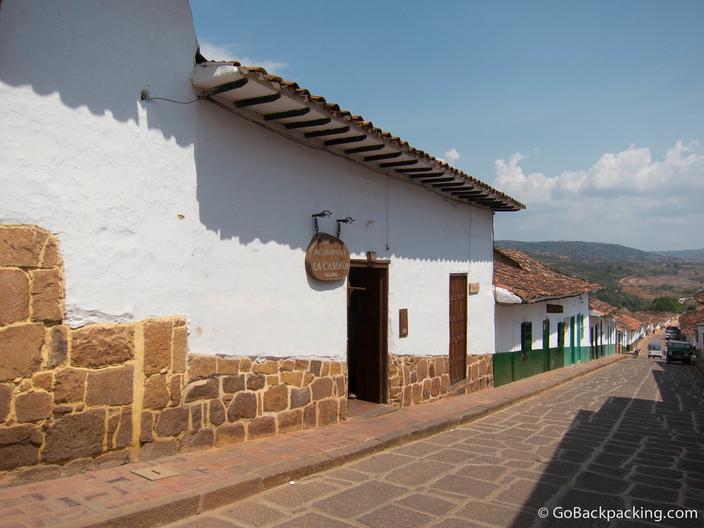 Barichara Looking down the street toward the main plaza
