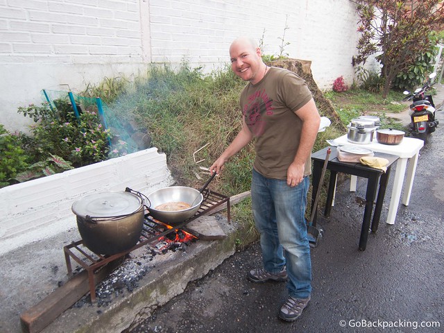 Cooking Being put to work, or photo-op with the chicharron?
