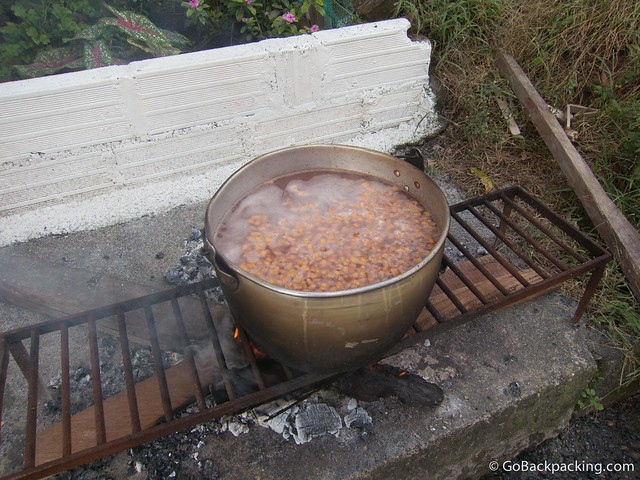 Beans The beans are boiled over an open fire for up to 3 hours
