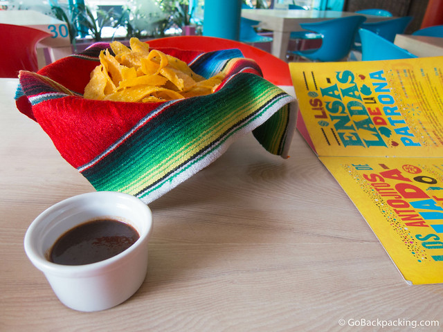 Tortilla chips Complimentary tortilla chips