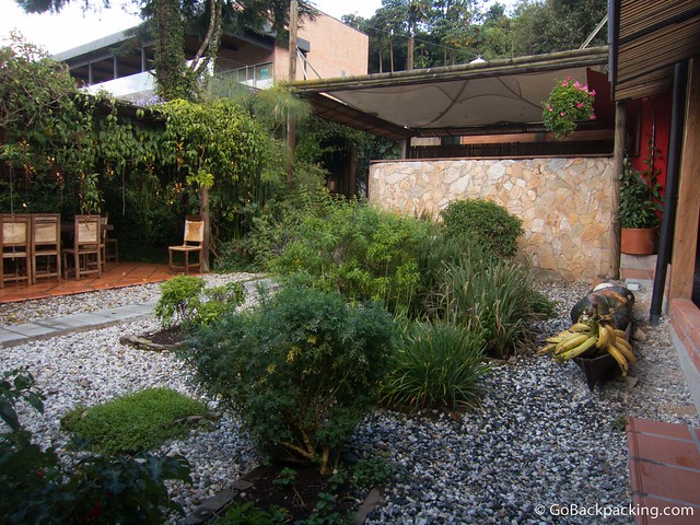 Garden Semi-private tables are located around the edges of the garden