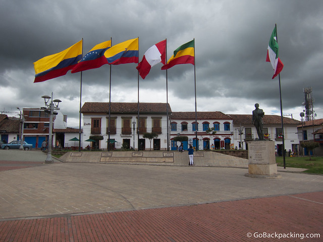 Zipaqueria Plaza Independiente in the city of Zipaqueria north of Bogota